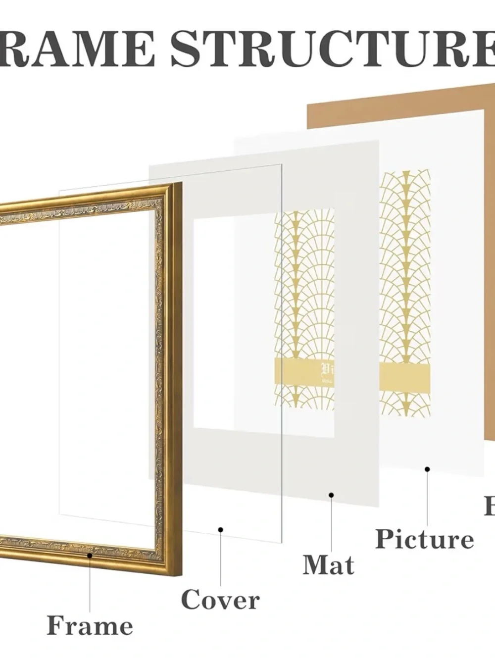 Violabbey Gold Ornate Picture Frame - Gold 8X10